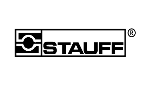 Das Bild zeigt das Stauff-Logo mit einem stilisierten „S“ und dem Markennamen in schwarzem Text.