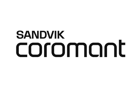 Das Bild zeigt das Sandvik Coromant Logo in schwarzer Schrift auf weißem Hintergrund.