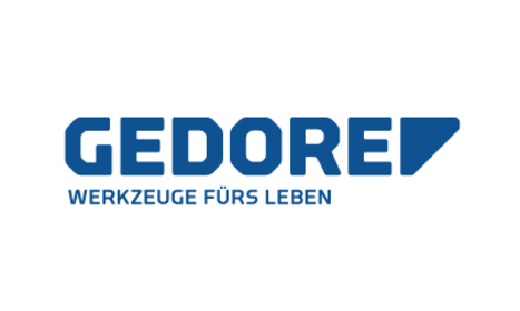 Das Bild zeigt das Logo von Gedore mit dem Slogan "Werkzeuge fürs Leben" darunter.